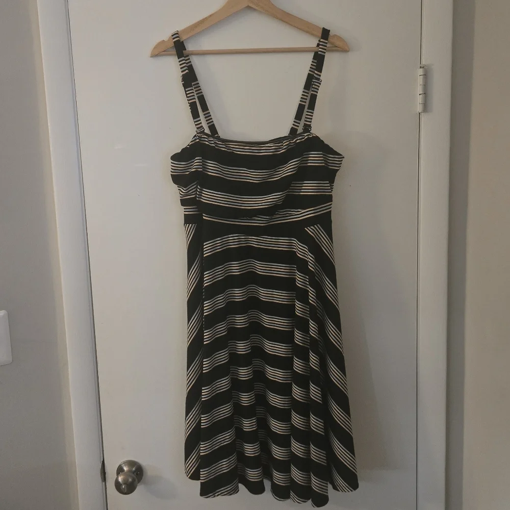 Torrid Striped Tube Top Skater A-line Dress Size 1